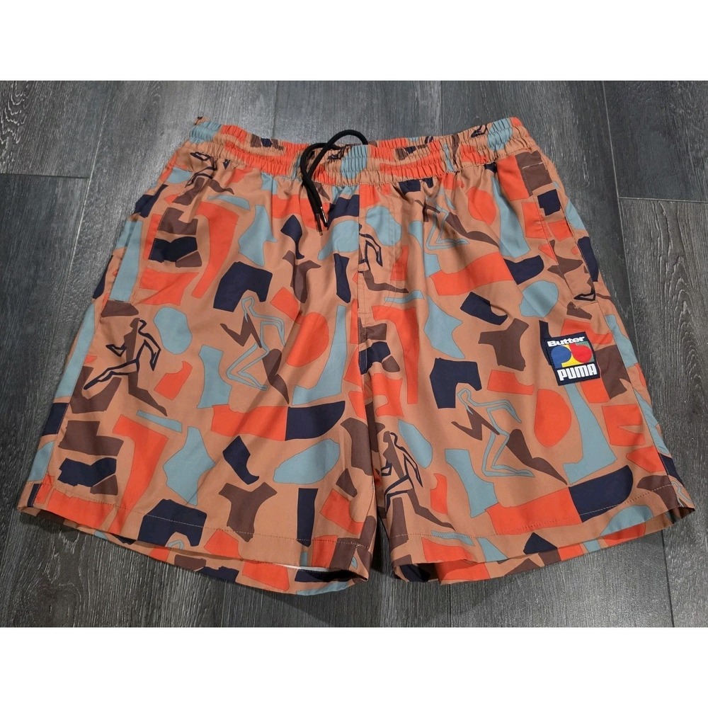 Puma x Butter Goods Shapes Shorts Men L Brown Gorpcore Geometric Streetwear